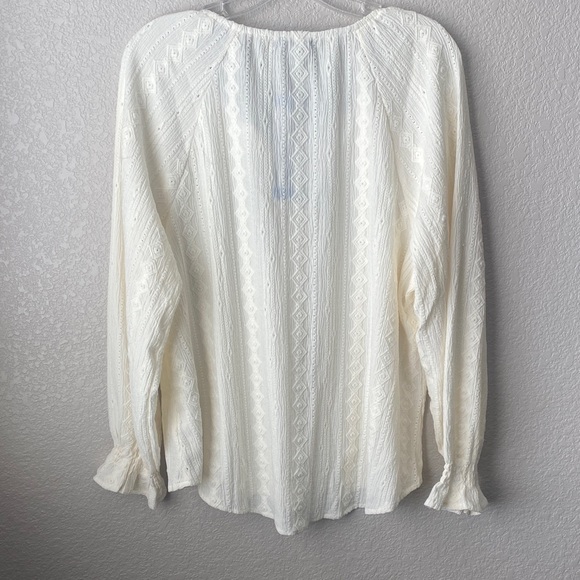 Frye Ladies' Textured Blouse/Large Cream Color - Picture 4 of 7